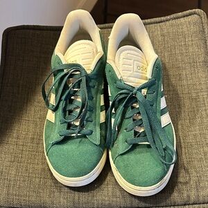 Adidas green Sneakers with White Stripes